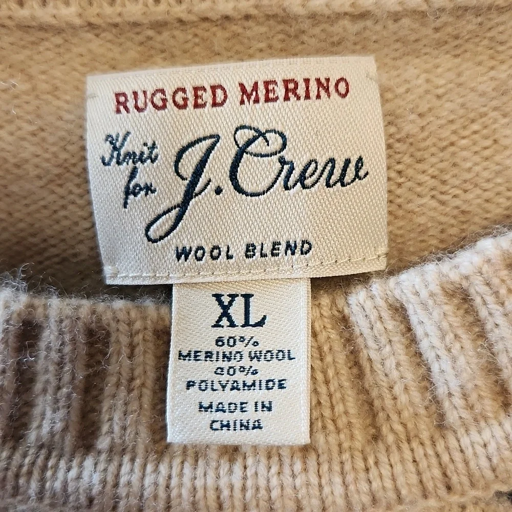 J.Crew Rugged Merino Wool Blend Striped Men's Sweater sz XL